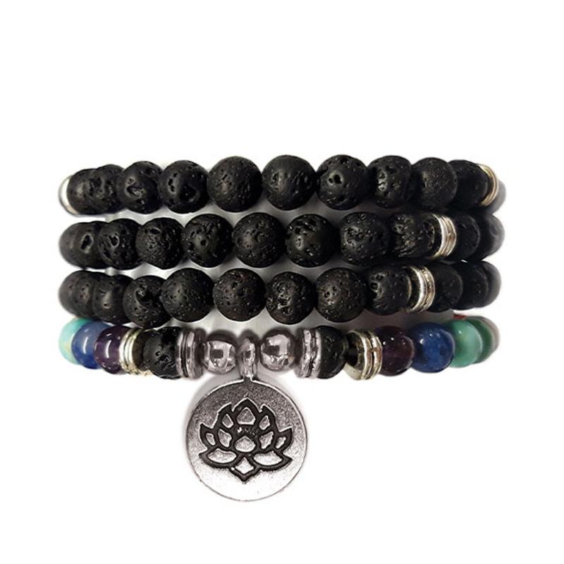 Bracelet/Sautoir en Pierre de Lave